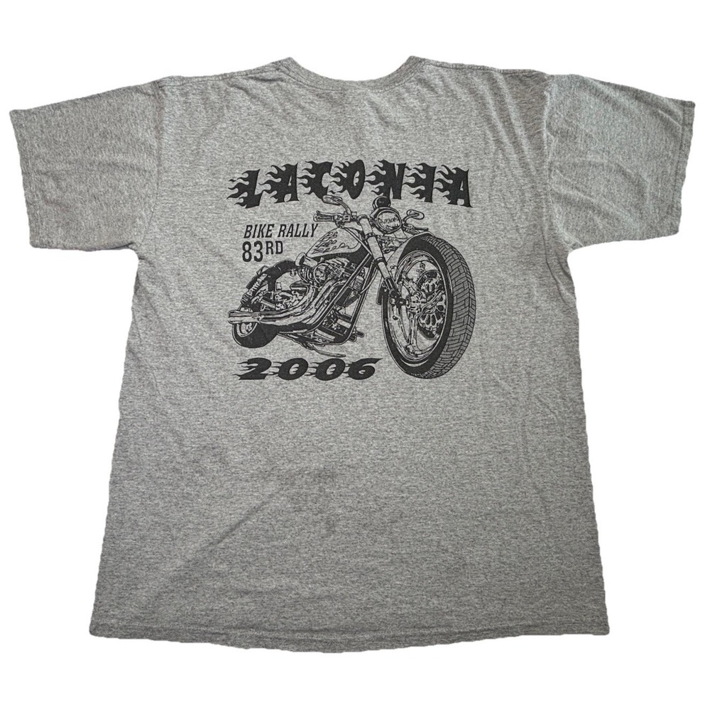 2006 Laconia Bike Rally T Shirt Mens Large Gray Motorcycle Biker Tee Y2K VTG
